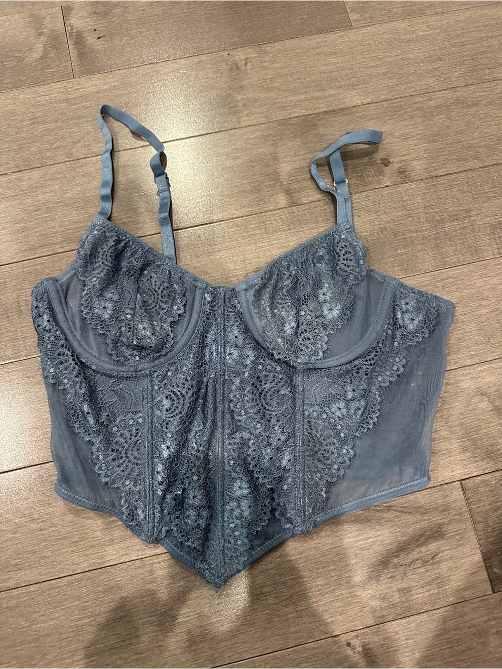 Blue Lace Corset Top